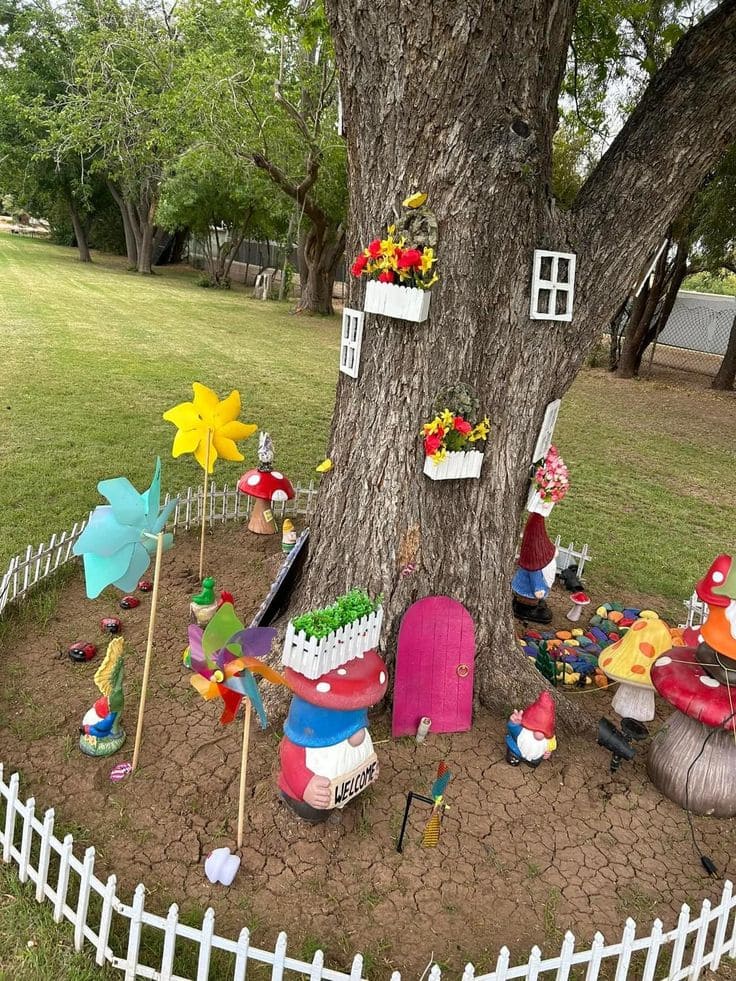 Whimsical Fairy Garden Tree Design