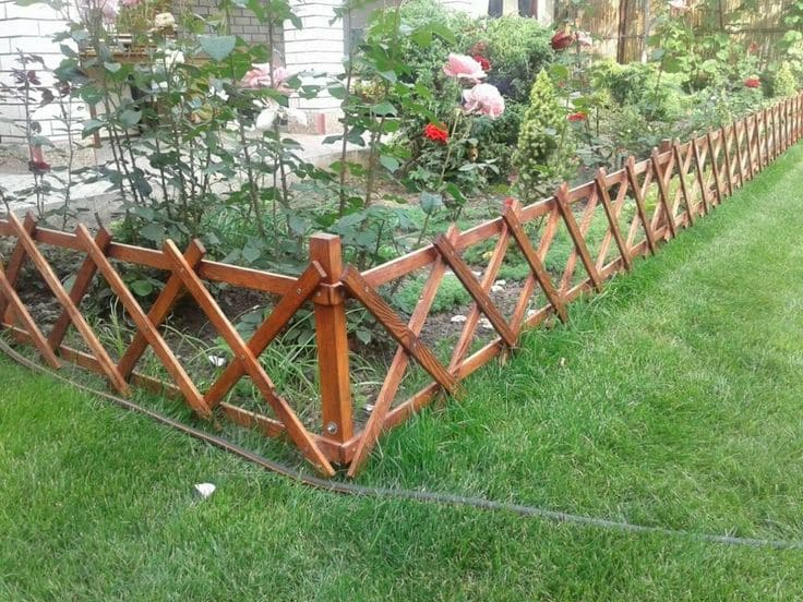 X-Shaped Wooden Garden Fence