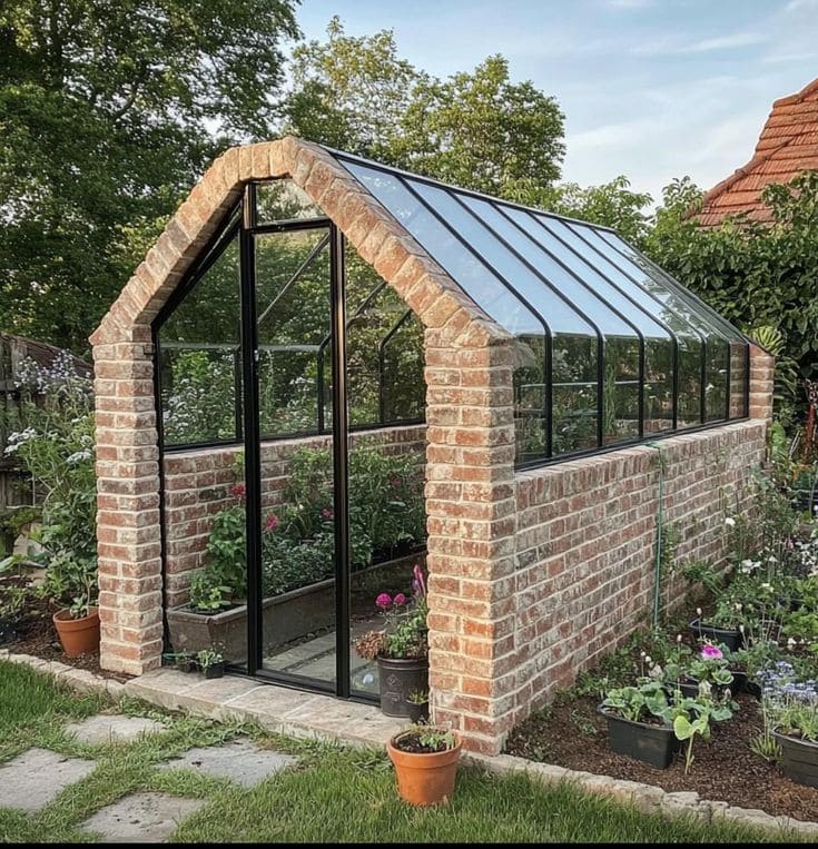 Brick Greenhouse with Timeless Elegance and Functionality