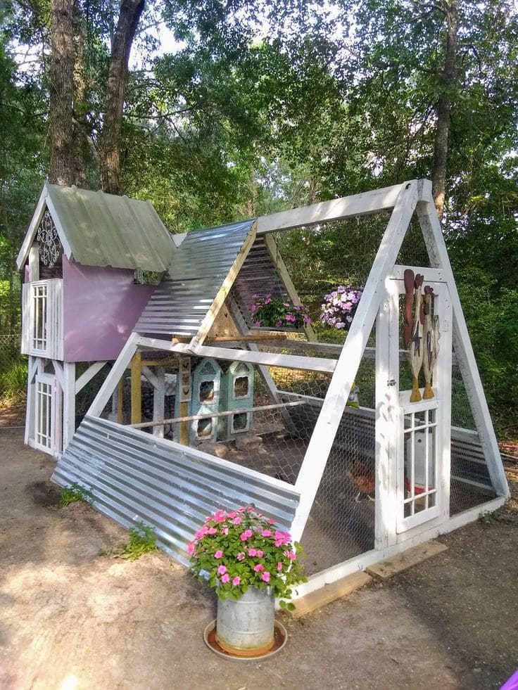 Charming A-Frame Chicken Coop Design