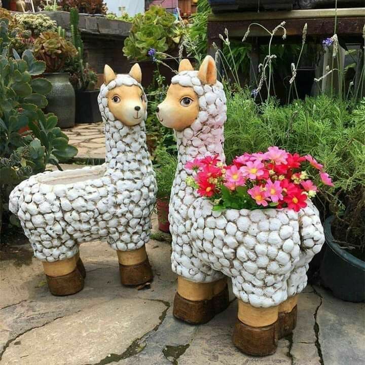 Charming Alpaca Garden Planters for Flowers