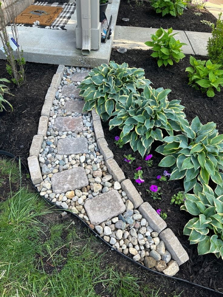 Charming Curved Rock Pathway Design