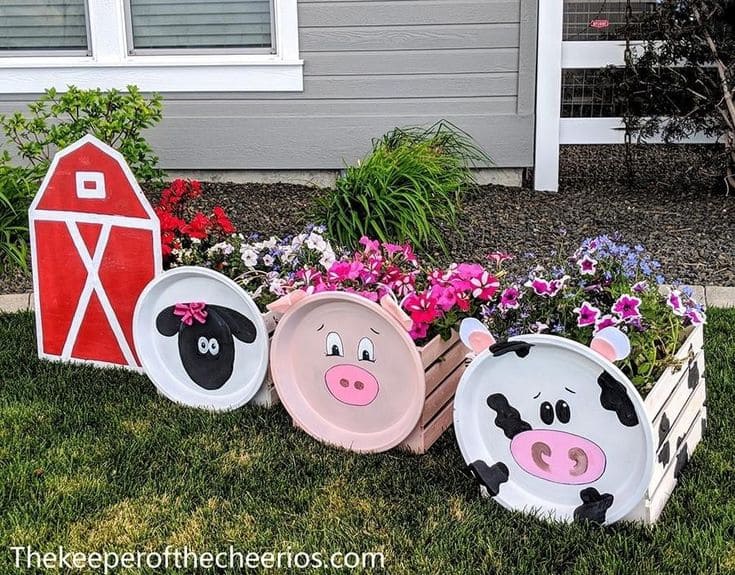 Charming Farm-Themed Garden Planter Creations