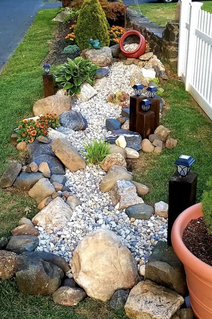 Charming Rock Stream Garden Design