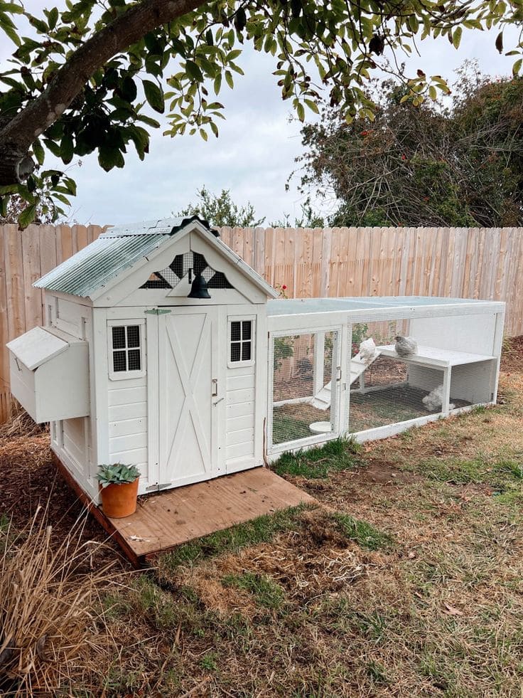 Charming White Farmhouse Chicken Retreat