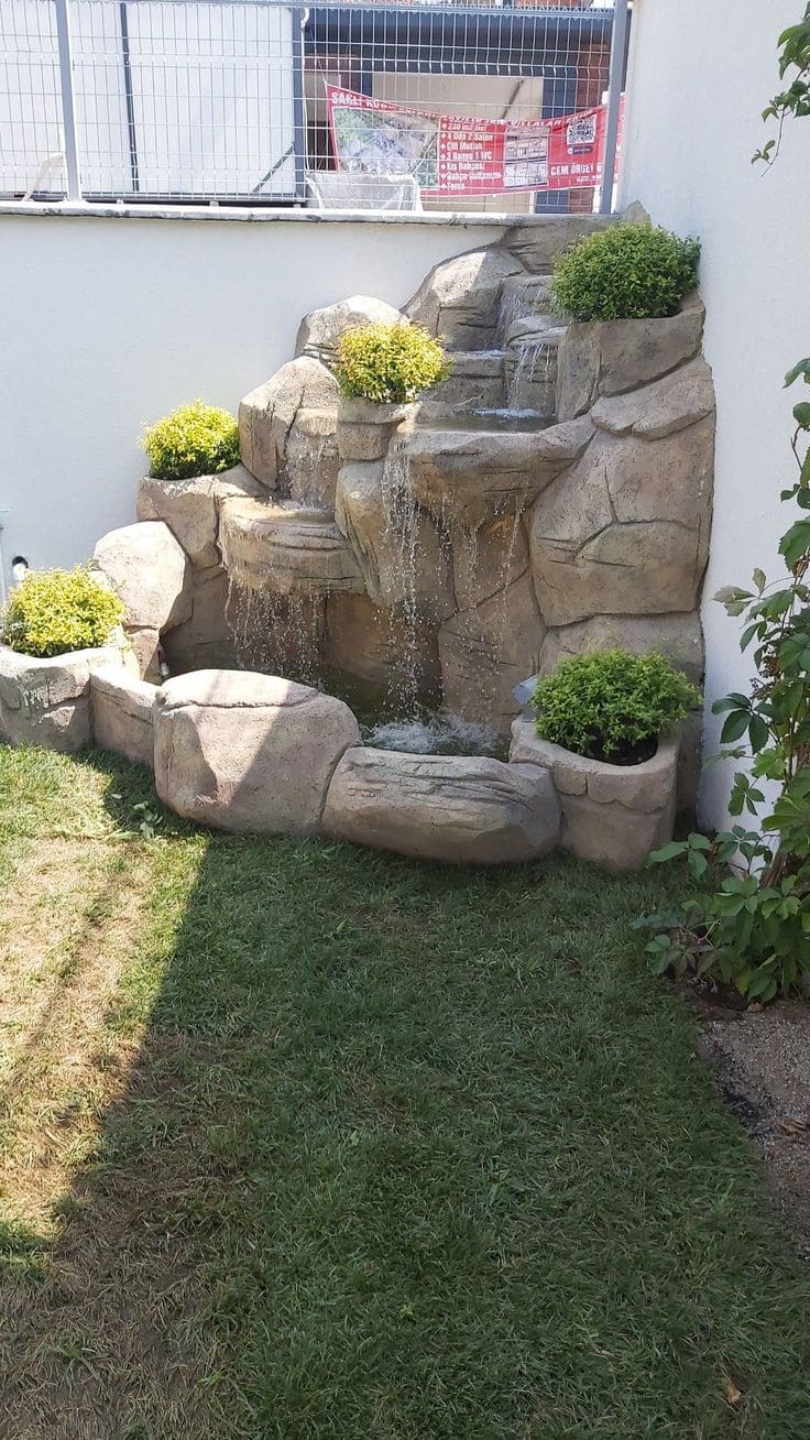 Compact Rock Waterfall for Cozy Gardens