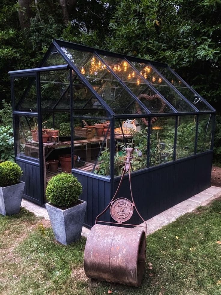 Cozy Industrial Greenhouse with Ambient Lighting