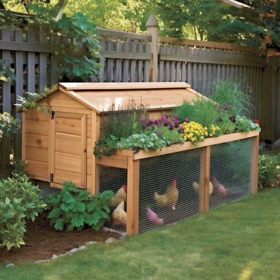 Eco-Friendly Chicken Coop with Rooftop Garden