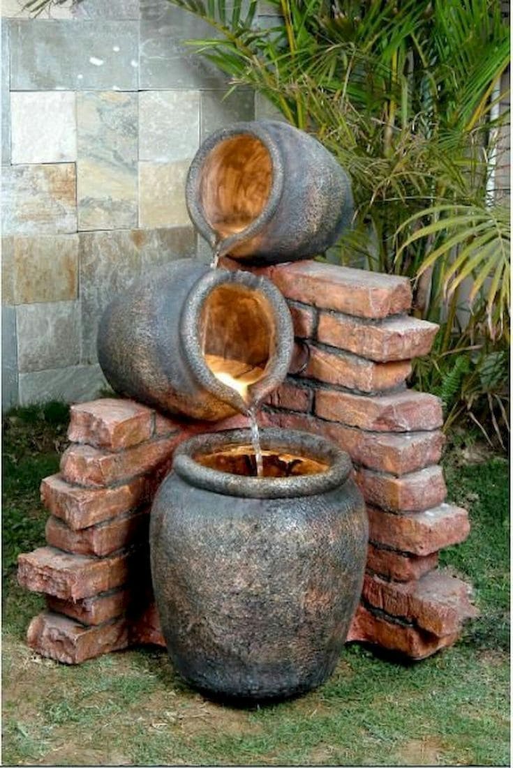 Elegant Rustic Jar Waterfall for Gardens