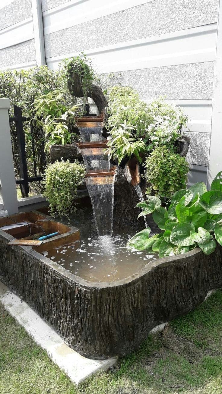 Elegant Tiered Garden Waterfall