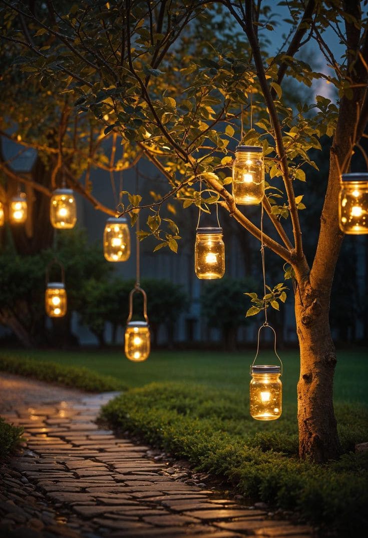 Ethereal Mason Jar Lantern Garden Glow