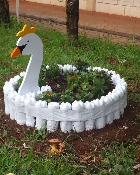 Graceful Swan-Inspired Garden Bed Design