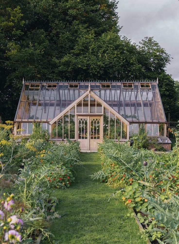 Grand Victorian-Inspired Greenhouse with Elegant Details