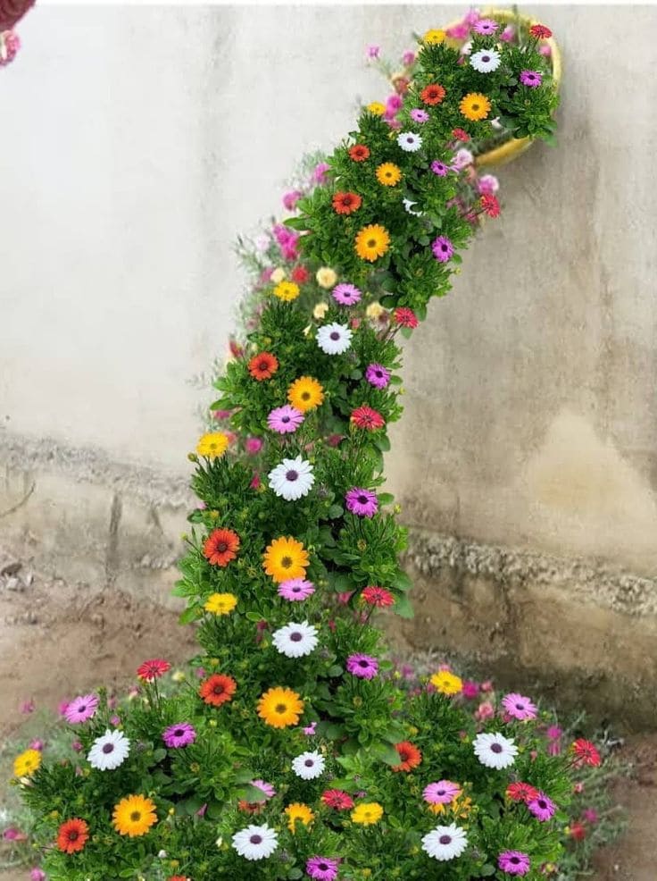 Magical Cascading Rainbow Flowerfall Display