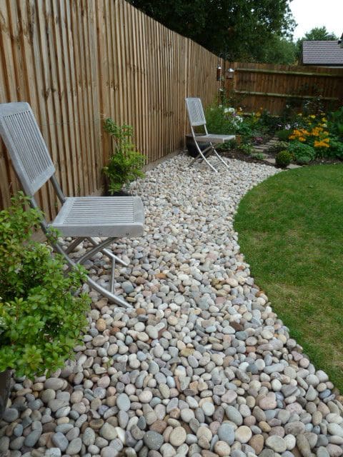 Pebble Walkway with Cozy Seating Nooks