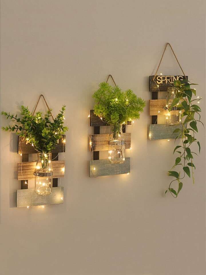 Rustic Fairy Light Wall Planter Charm