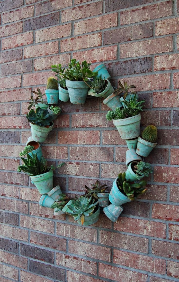 Rustic Succulent Wreath Wall Planter