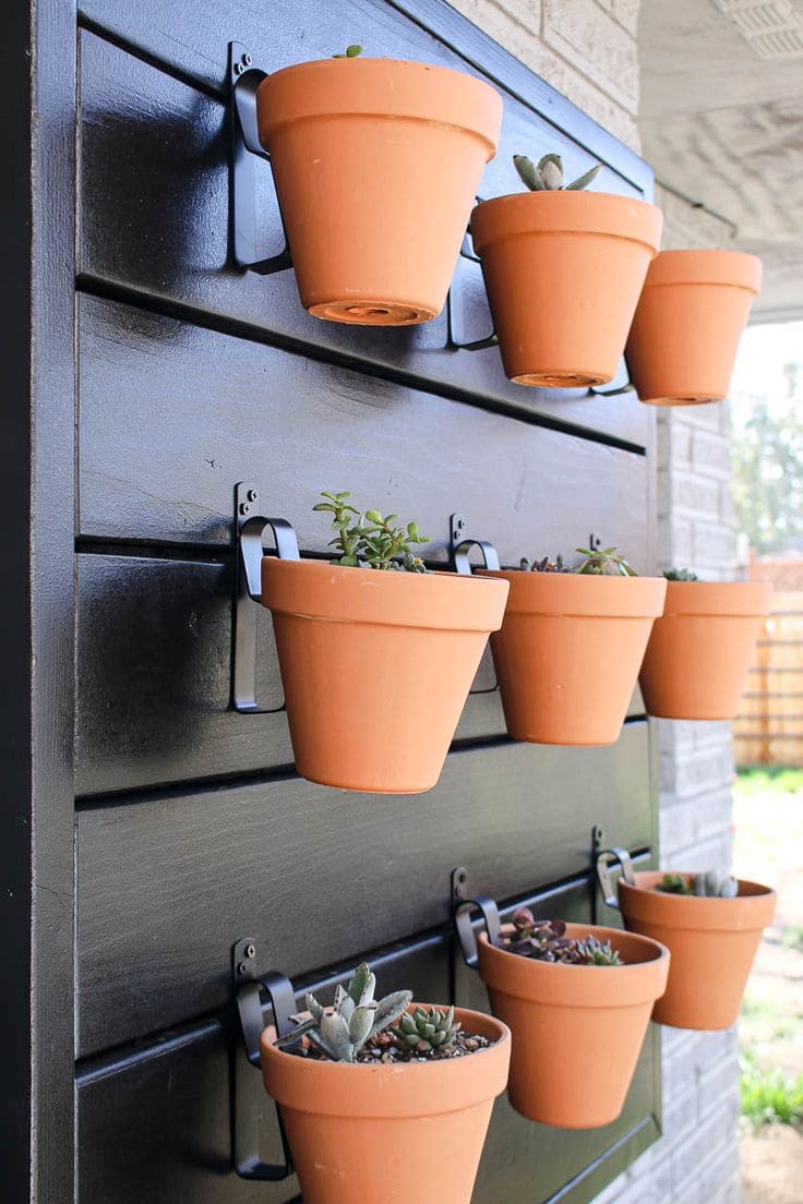 Rustic Terracotta Wall Planter Display