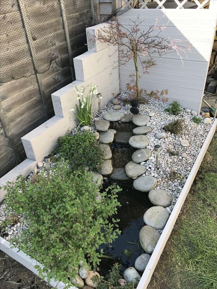 Serene Minimalist Waterfall Garden Idea