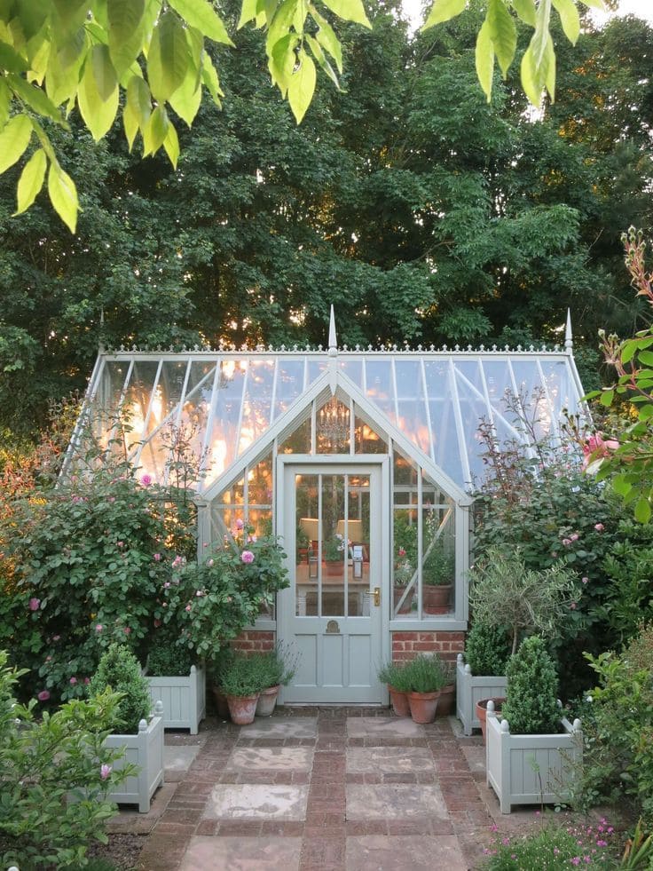 Victorian Greenhouse with Floral Elegance