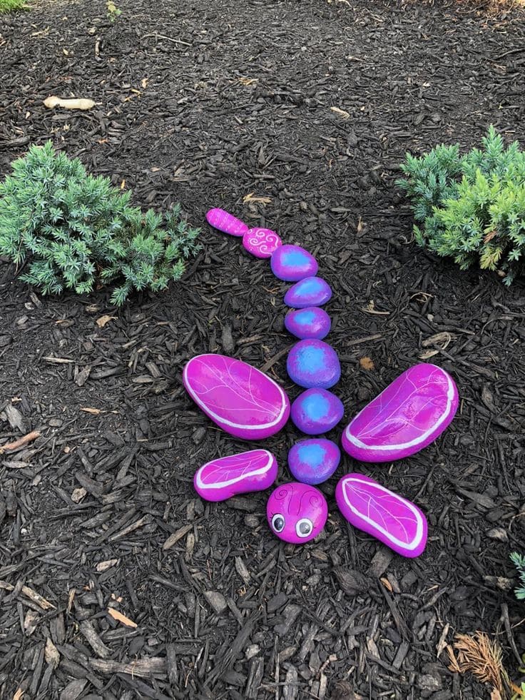 Vivid Dragonfly Garden Decor From Painted Stones