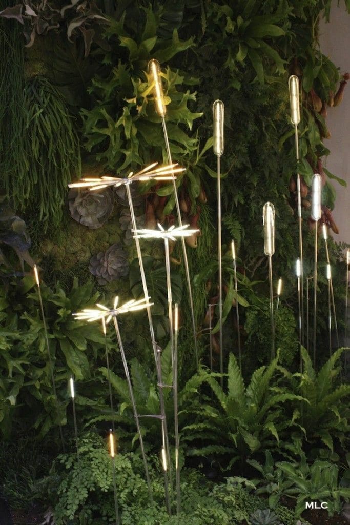 Whimsical Glow of Illuminated Garden Stalks