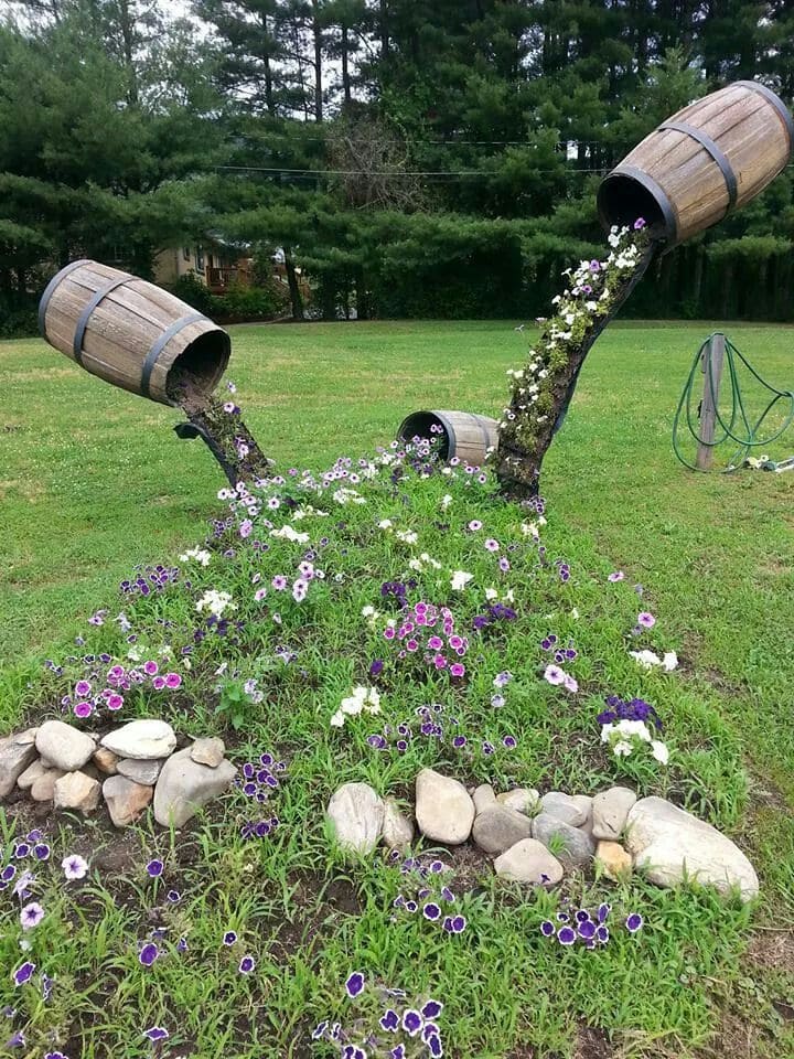 Whimsical Spilled Flower Pot Garden Design