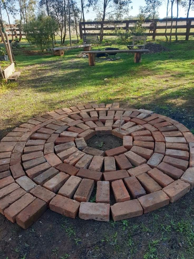 Brick-Lined Circular Seating Area