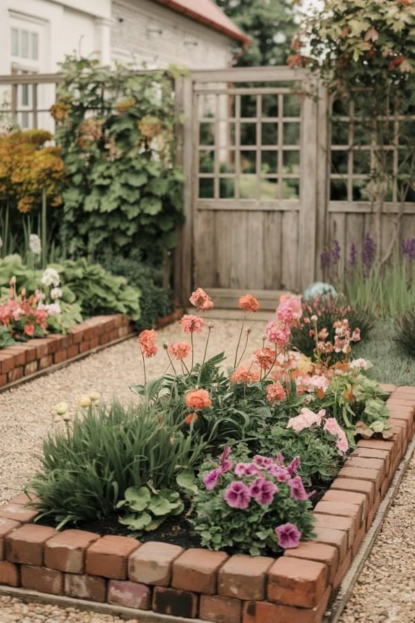 Brick-Lined Cottage Garden Path