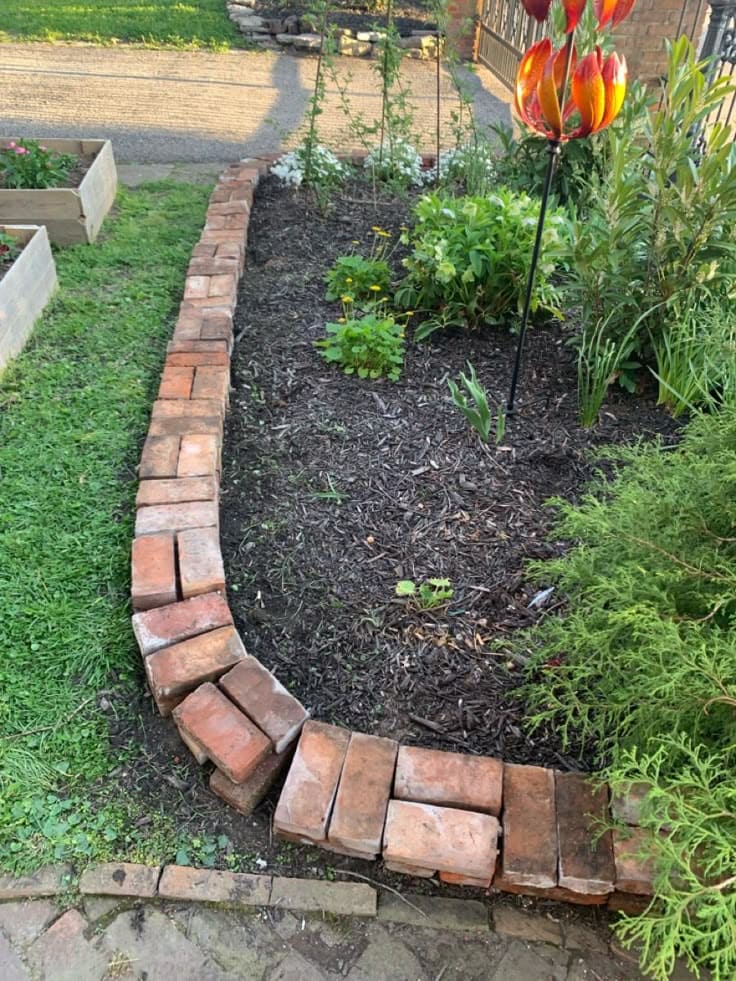 Charm Brick-Lined Garden Bench