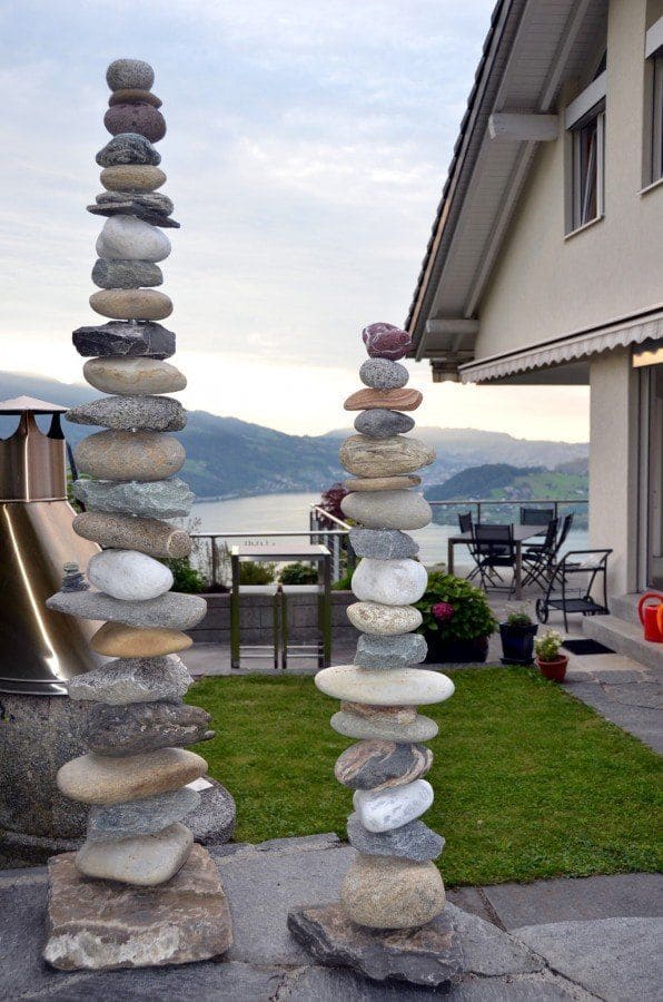 Elegant Balancing Rock Towers for Gardens