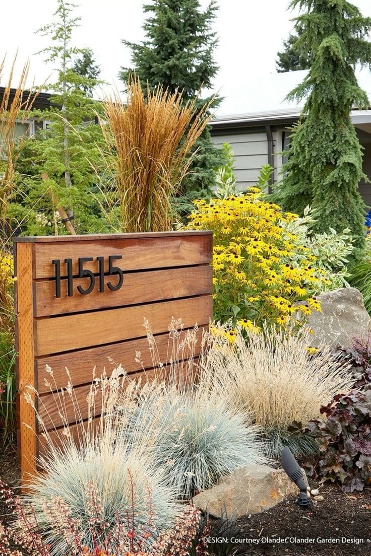 Elegant Entrance with Ornamental Grasses