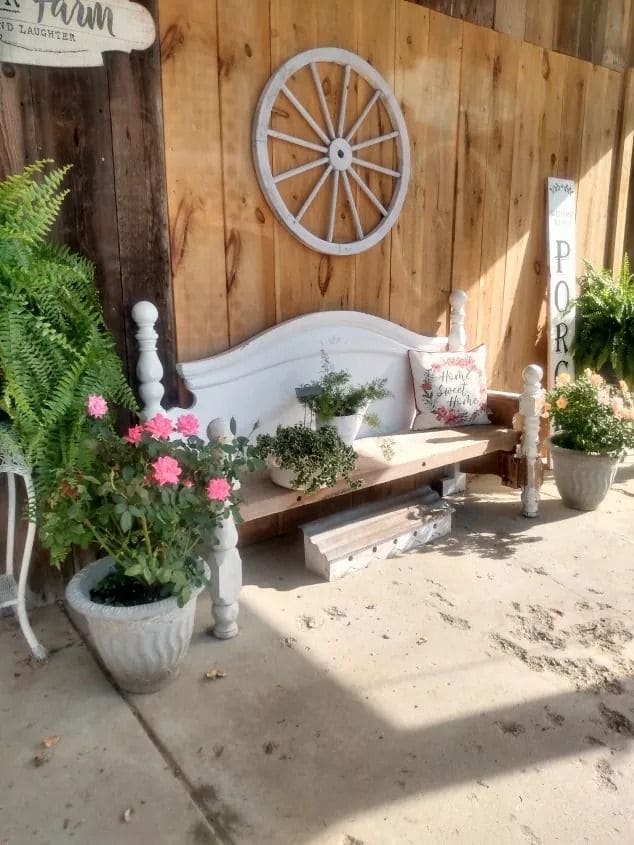 Elegant Headboard Bench for Rustic Charm