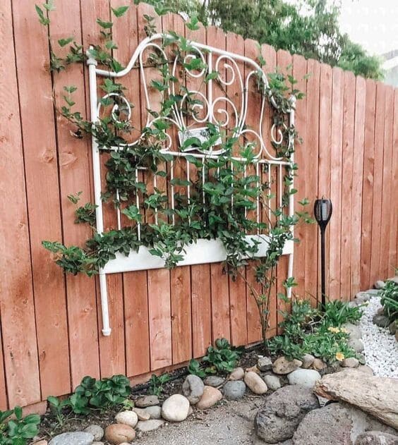 Elegant Vintage Headboard Trellis for Climbing Plants