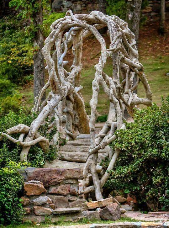 Enchanted Twisted Branch Archway for Magical Gardens