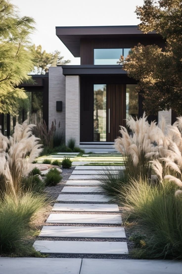 Ornamental Grass Walkway Design