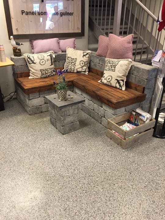 Rustic Cinder Block Lounge Seating