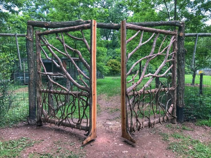 Rustic Handcrafted Branch Garden Gate