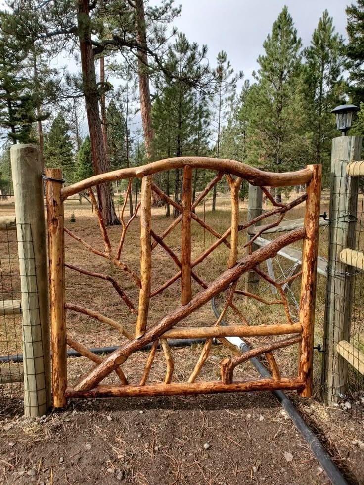 Rustic Handcrafted Branch Gate