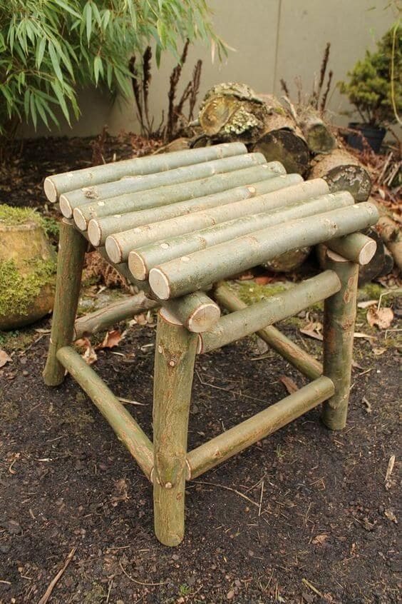 Rustic Log Stool for Natural Charm