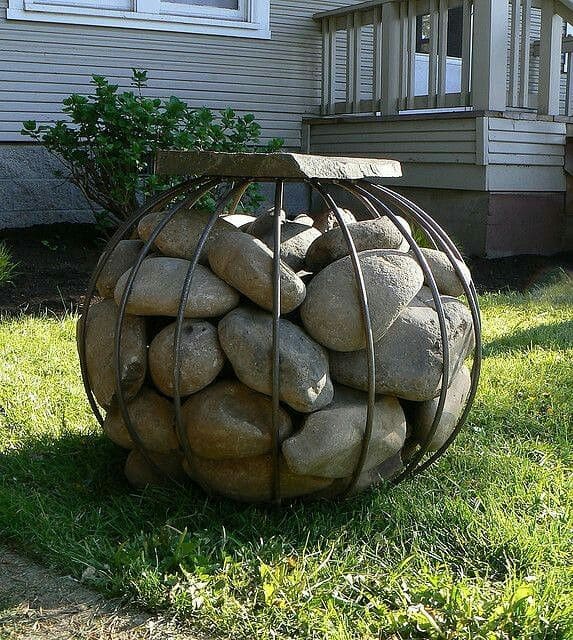 Rustic Stone Sphere Table for Elegance