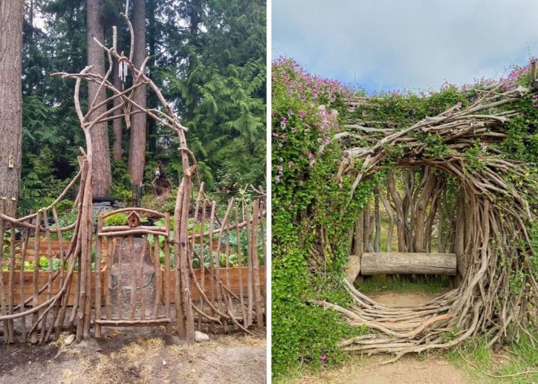 20 Stunning Garden Gates Crafted from Natural Branches for a Rustic Charm