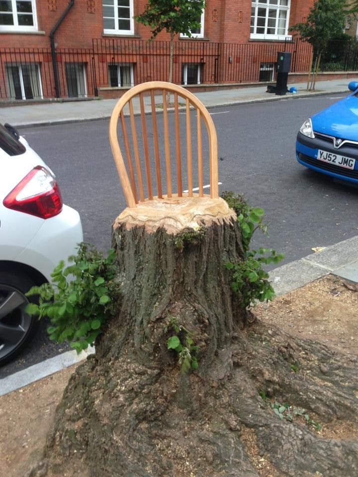 Whimsical Tree Stump Chair for Garden Charm