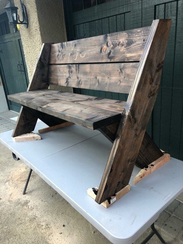 Wooden Bench with Bold Angles