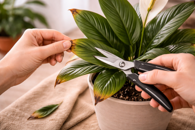 Why Peace Lily Leaves Turn Brown at the Tips (Causes + 7 Easy Fixes)